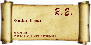 Ruska Emma névjegykártya
